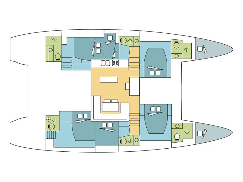 Book yachts online - catamaran - Lagoon 52F - Korana - rent