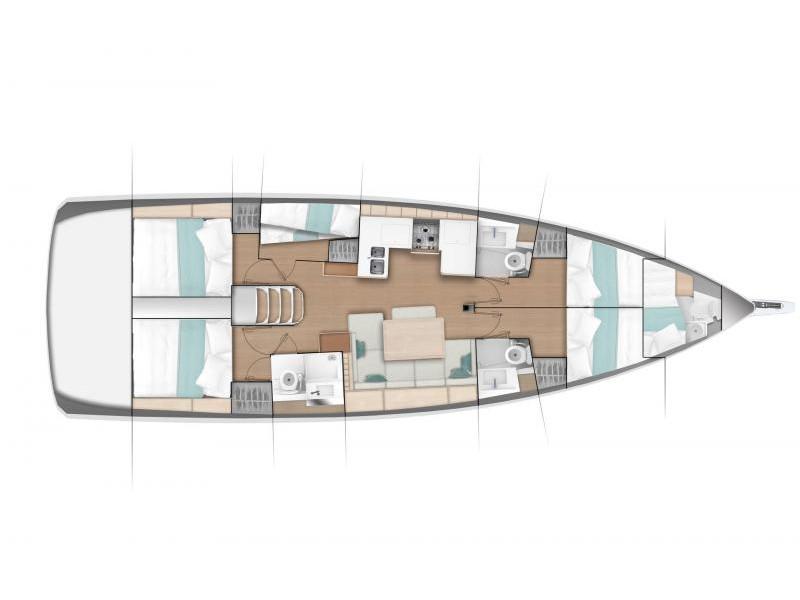 Book yachts online - sailboat - Sun Odyssey 490 6 cabins - THALEIA - rent