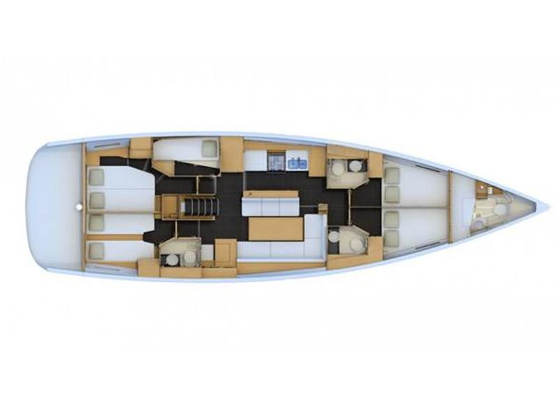 Book yachts online - sailboat - Jeanneau 54 - no name 3 - BLUE HULL, AC+GEN., UNDERWATER LIGHTS - rent