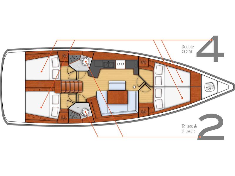 Book yachts online - sailboat - Oceanis 45 (4 cabs) - Mambo 1 - rent