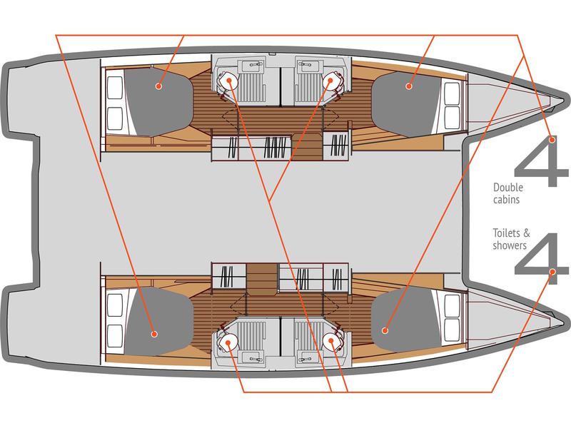 Book yachts online - catamaran - Astréa 42 - Wave - rent
