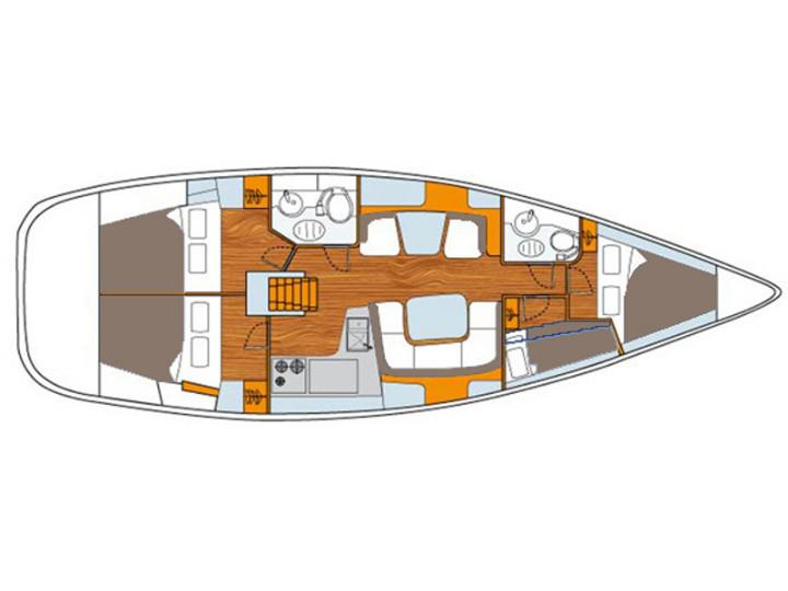 Book yachts online - sailboat - Sun Odyssey 43 - EVANGELOS - rent
