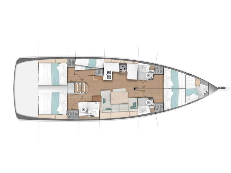 Book yachts online - sailboat - Sun Odyssey 490 - GOLDFISH - rent
