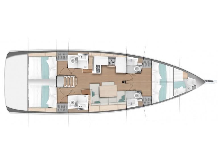 Book yachts online - sailboat - Sun Odyssey 490 "LUXE" - Mystic Kiss - rent
