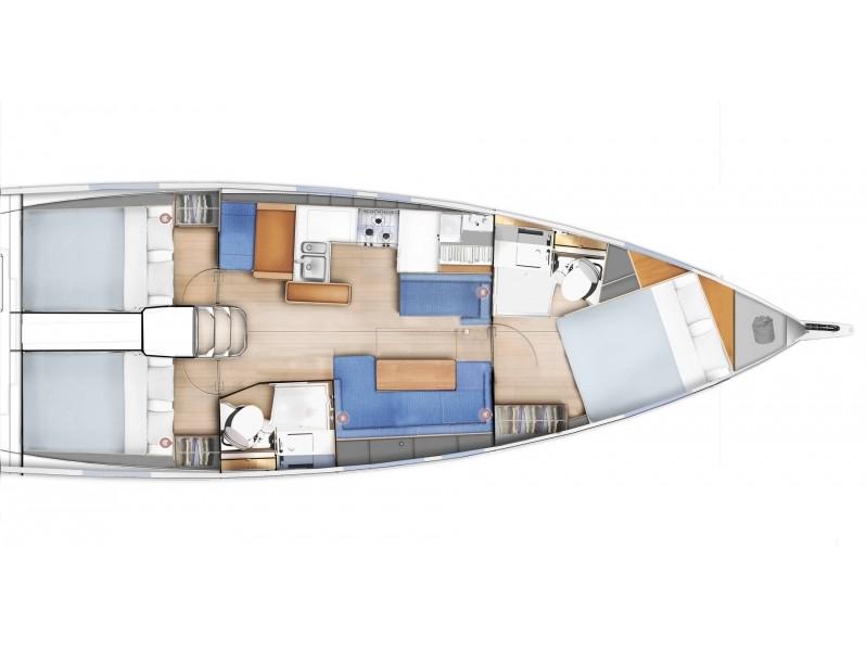 Book yachts online - sailboat - Sun Odyssey 410 - Blue Dot. - rent