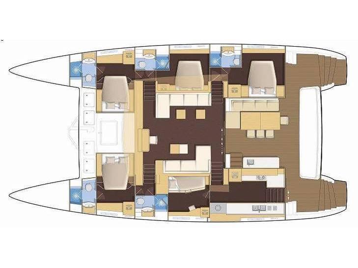 Book yachts online - catamaran - Lagoon 620 (10+3) - The Sun (ANU) (5 cab + 3 crew) (AC, WM, Generator, Inverter, Tender Lift) - rent