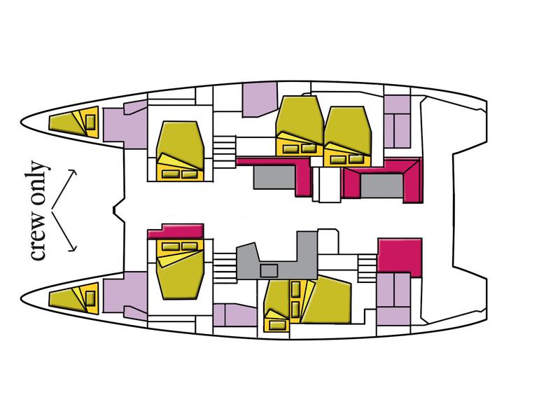 Book yachts online - catamaran - Lagoon 52F - 6 cab - Dugongo II (TOR) (6 cab + 1 crew) (A/C, WM, Generator, Inverter, Tender Lift) - rent