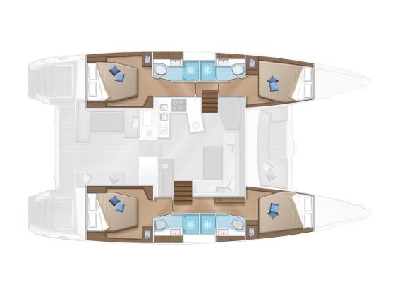 Book yachts online - catamaran - Lagoon 450F - SAMOGON - rent