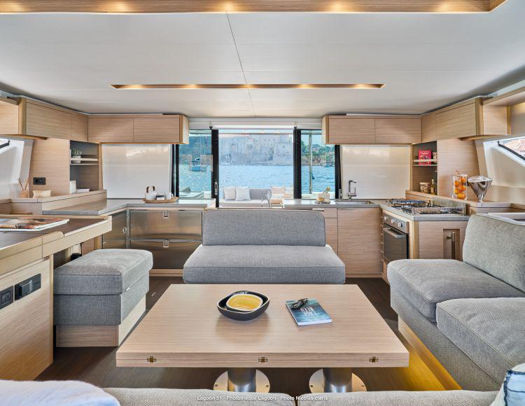 Book yachts online - catamaran - Lagoon 51 - JEWEL (Charter rate includes VAT, Skipper Fee, Generator, Air-condition, Watermaker, Icemaker, Dishwasher, 2 SUP, Tubes, Kids Water-ski, Sea scooter, Electric BBQ) *Skippered only* - rent