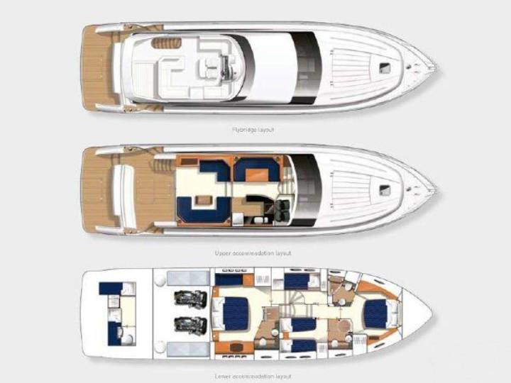 Book yachts online - motorboat - Princess 62 - Jako 62 - rent